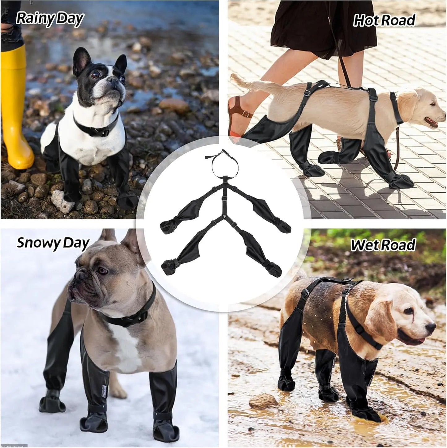 Protect your dog's paws from rain, snow, and rough terrain with these Adjustable Waterproof Dog Boots. Designed for outdoor hikes and winter walks, they keep pets safe and comfortable on any adventure. - Luxempirez