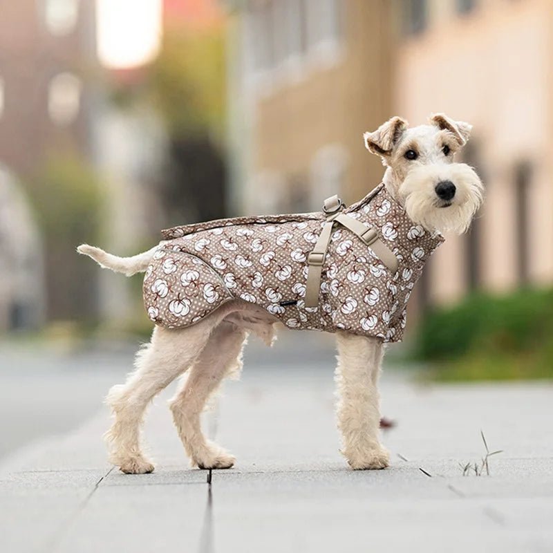 Protect your pup from rain, wind, and cold with this insulated high‑neck dog coat. The waterproof outer layer, soft cotton lining, and reflective details keep your dog comfortable and easy to spot during early - morning or late‑evening walks. - Luxempirez