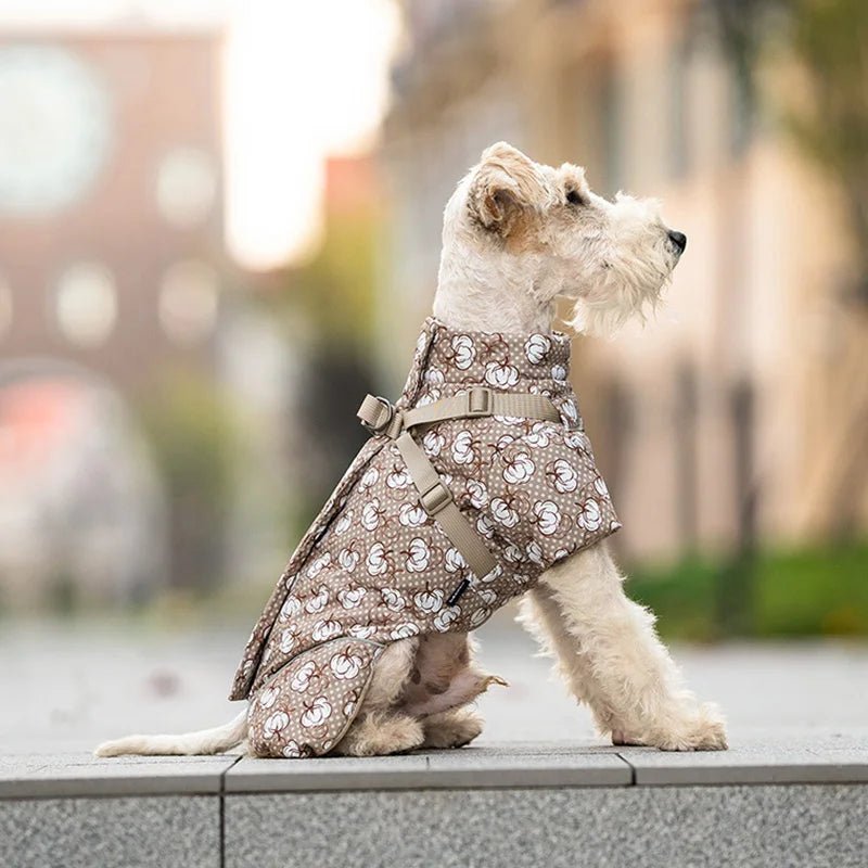 Protect your pup from rain, wind, and cold with this insulated high‑neck dog coat. The waterproof outer layer, soft cotton lining, and reflective details keep your dog comfortable and easy to spot during early - morning or late‑evening walks. - Luxempirez
