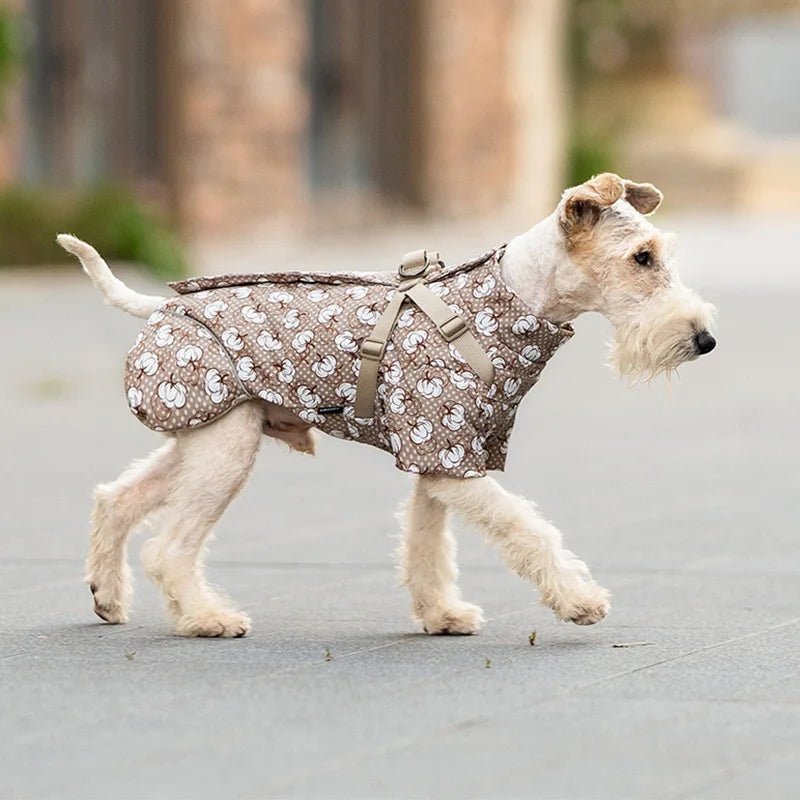 Protect your pup from rain, wind, and cold with this insulated high‑neck dog coat. The waterproof outer layer, soft cotton lining, and reflective details keep your dog comfortable and easy to spot during early - morning or late‑evening walks. - Luxempirez