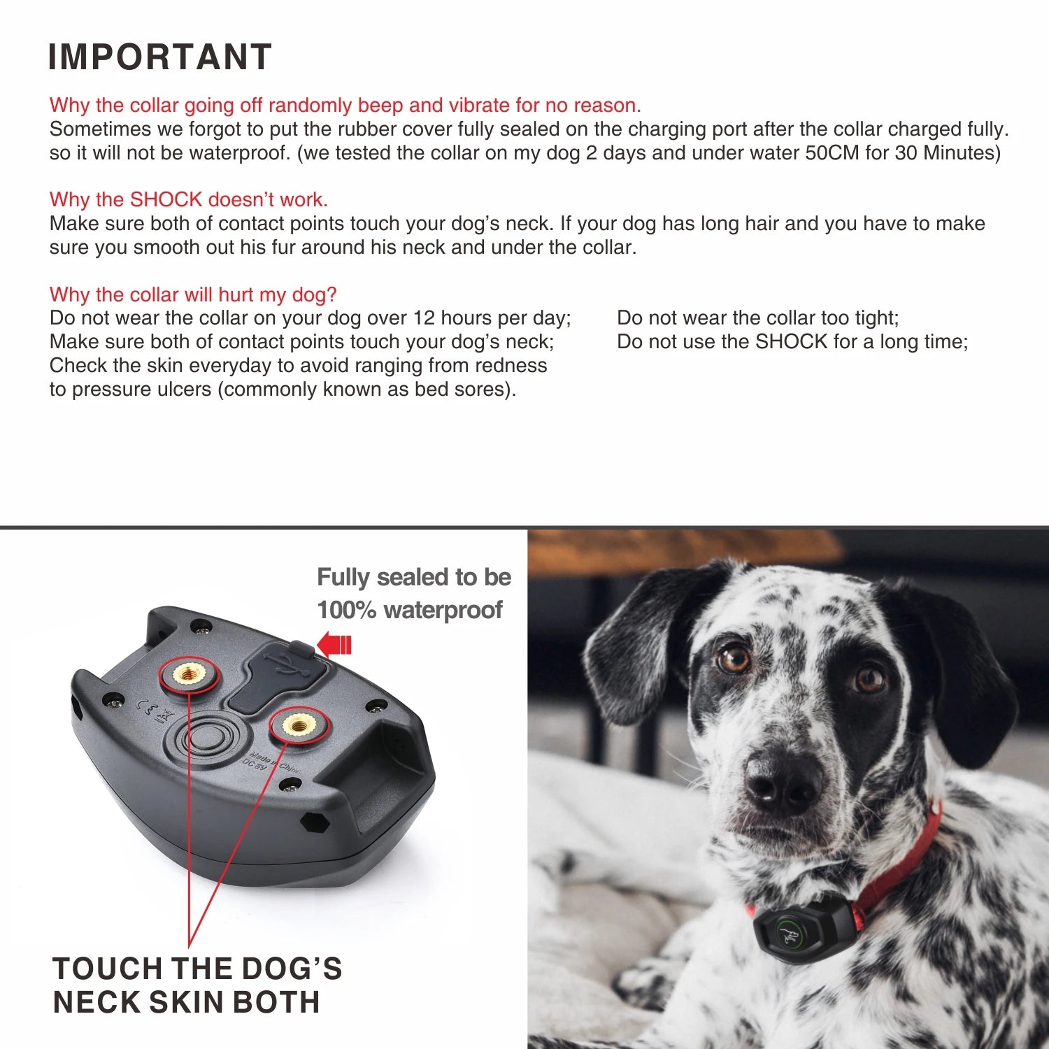 Collier de dressage à distance pour chien – Système étanche et rechargeable pour un contrôle sûr et efficace des aboiements et de l'obéissance. - Luxempirez