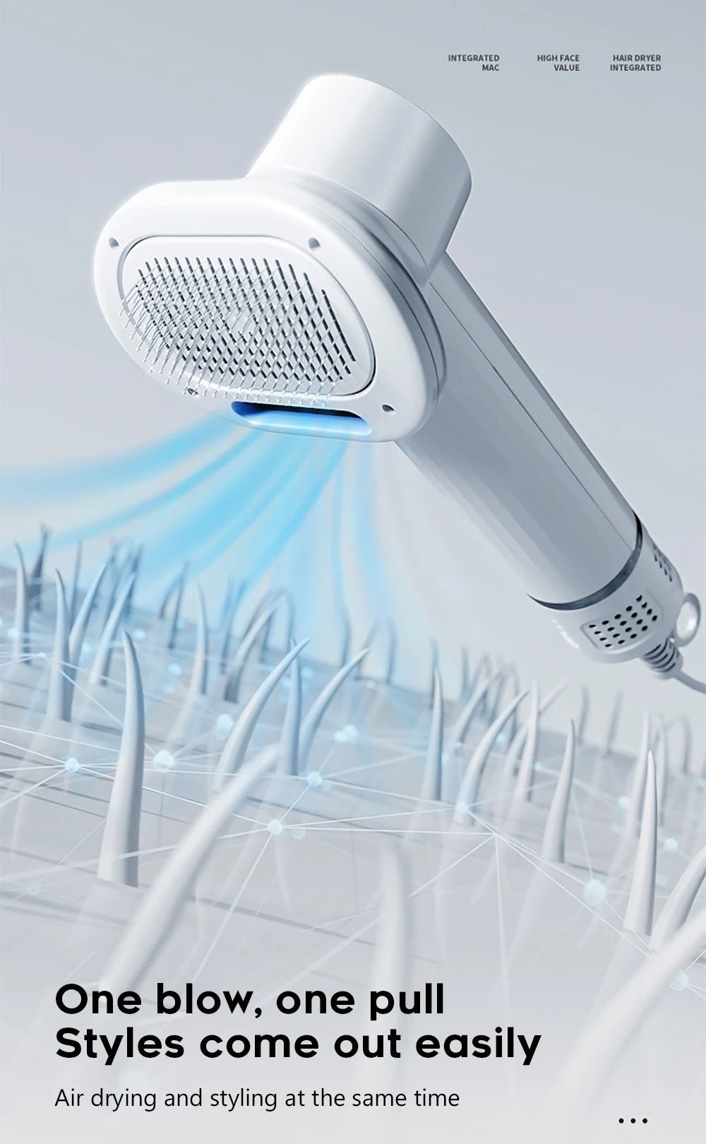 Smart 2‑in‑1 pet hair dryer and grooming brush that dries, detangles and removes loose hair in one easy step for dogs and cats. - Luxempirez