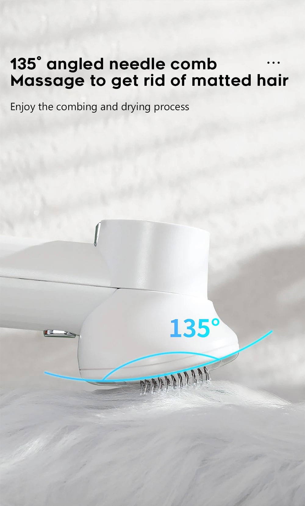 Smart 2‑in‑1 pet hair dryer and grooming brush that dries, detangles and removes loose hair in one easy step for dogs and cats. - Luxempirez