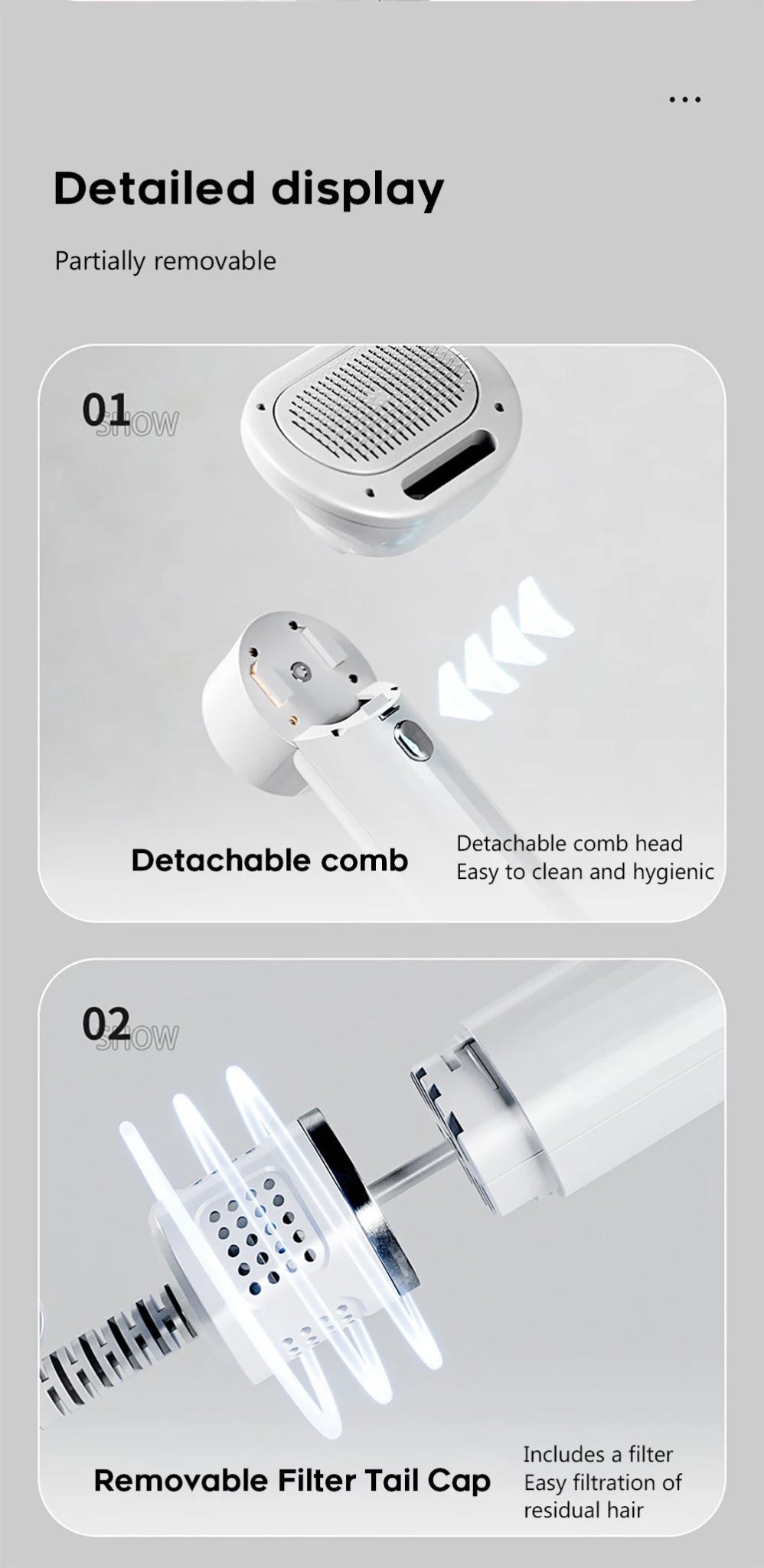 Smart 2‑in‑1 pet hair dryer and grooming brush that dries, detangles and removes loose hair in one easy step for dogs and cats. - Luxempirez