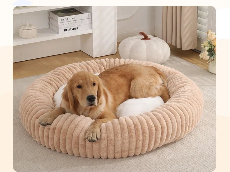 Spoil your pet with unparalleled comfort and style in the luxury plush donut bed where sophisticated design meets the ultimate in relaxation - Luxempirez
