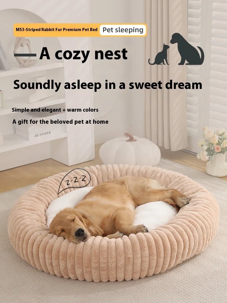 Spoil your pet with unparalleled comfort and style in the luxury plush donut bed where sophisticated design meets the ultimate in relaxation - Luxempirez