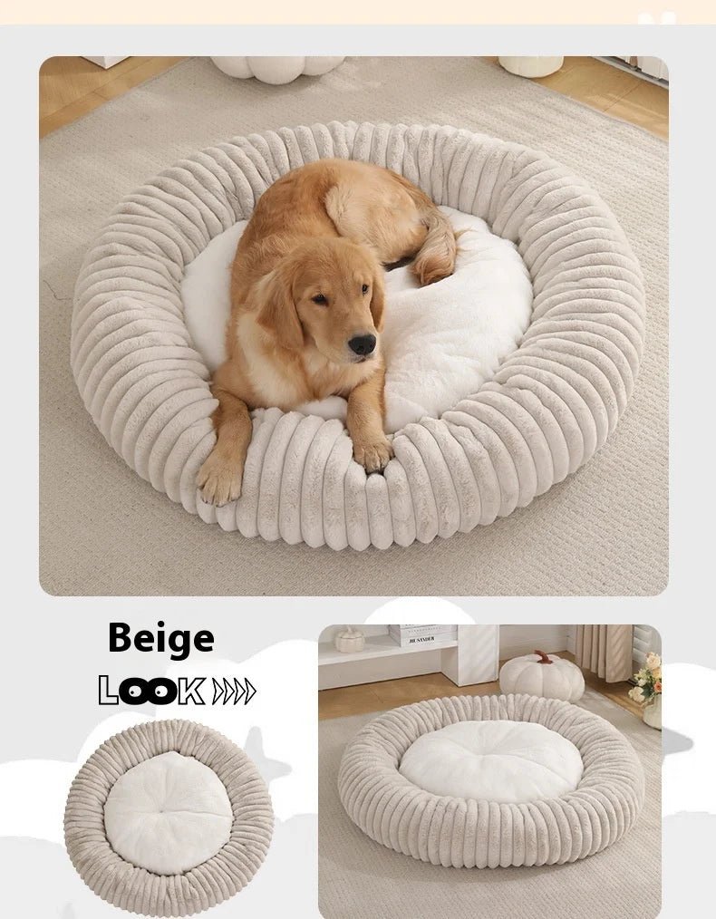 Spoil your pet with unparalleled comfort and style in the luxury plush donut bed where sophisticated design meets the ultimate in relaxation - Luxempirez