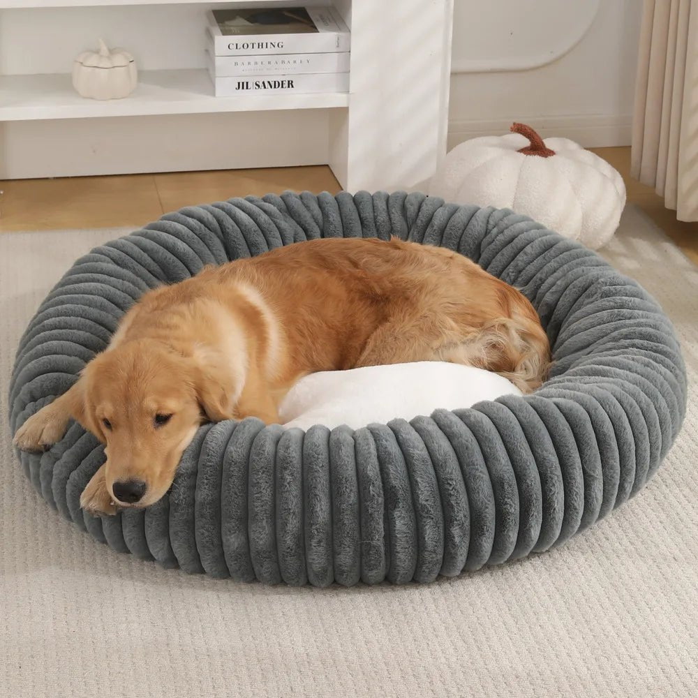 Spoil your pet with unparalleled comfort and style in the luxury plush donut bed where sophisticated design meets the ultimate in relaxation - Luxempirez