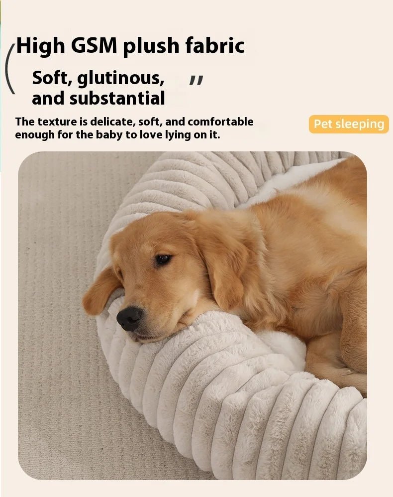 Spoil your pet with unparalleled comfort and style in the luxury plush donut bed where sophisticated design meets the ultimate in relaxation - Luxempirez