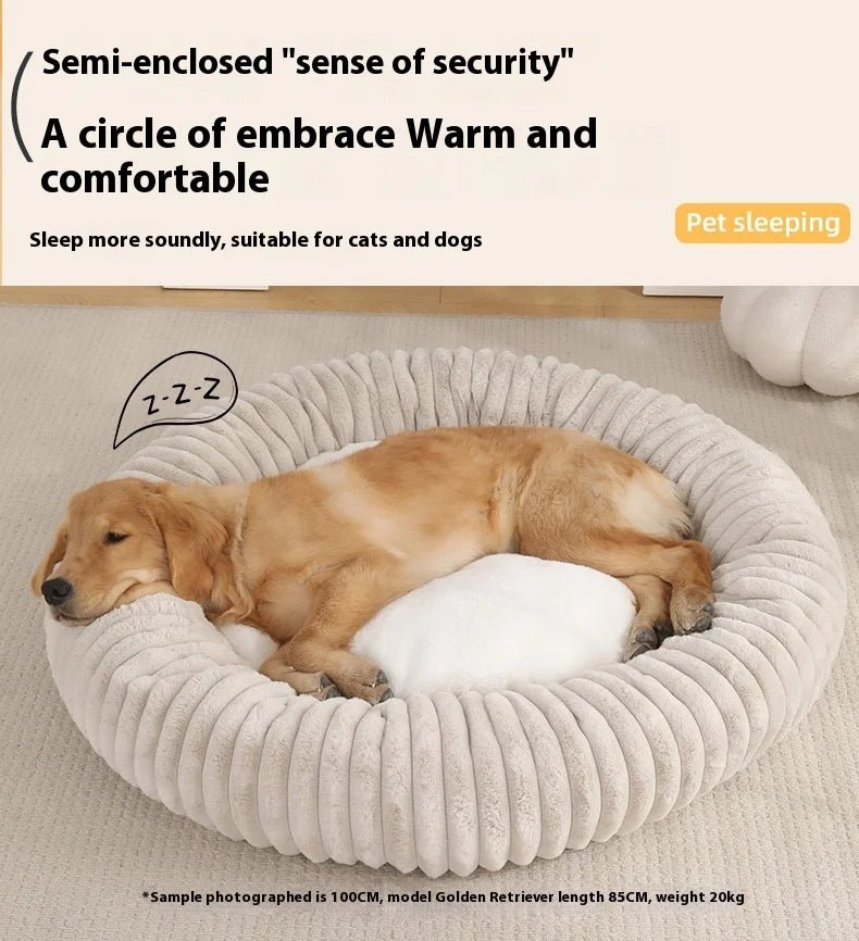 Spoil your pet with unparalleled comfort and style in the luxury plush donut bed where sophisticated design meets the ultimate in relaxation - Luxempirez