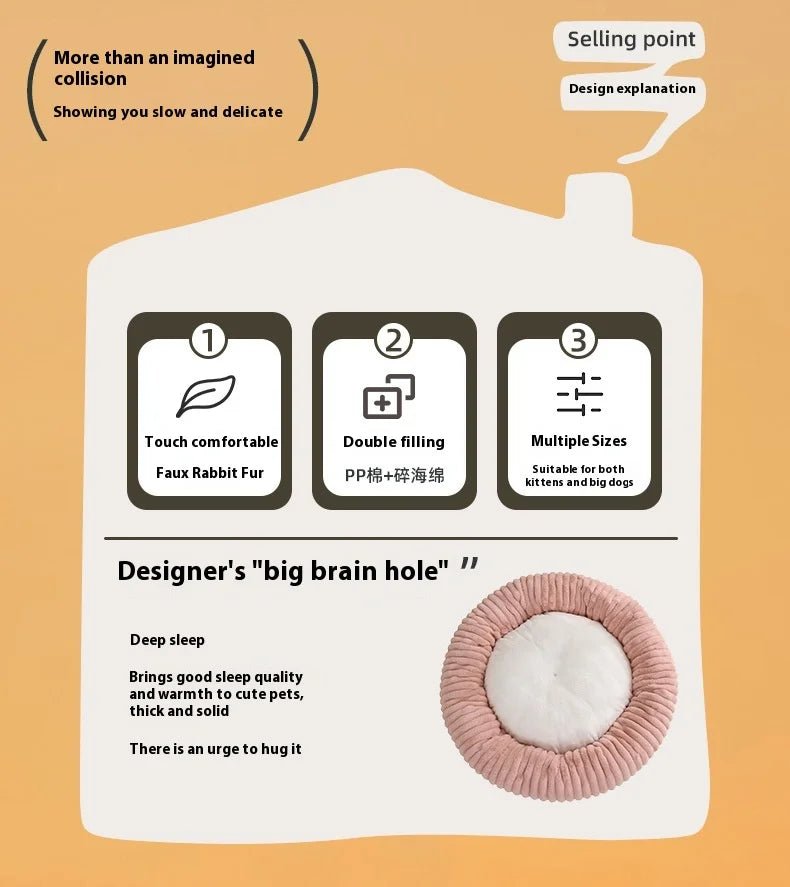 Spoil your pet with unparalleled comfort and style in the luxury plush donut bed where sophisticated design meets the ultimate in relaxation - Luxempirez