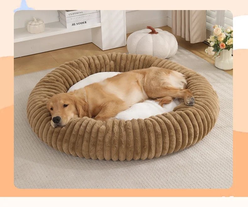 Spoil your pet with unparalleled comfort and style in the luxury plush donut bed where sophisticated design meets the ultimate in relaxation - Luxempirez