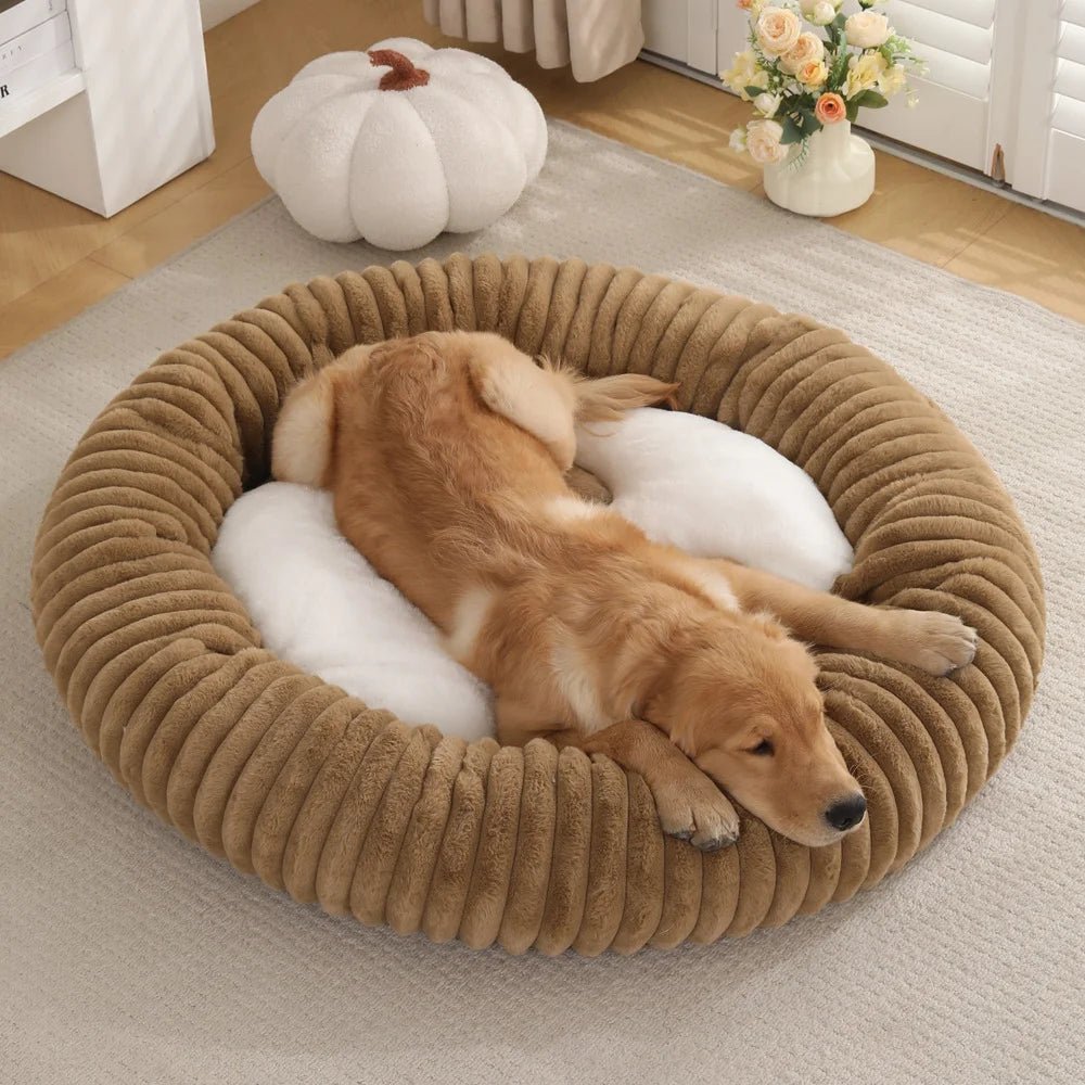 Spoil your pet with unparalleled comfort and style in the luxury plush donut bed where sophisticated design meets the ultimate in relaxation - Luxempirez