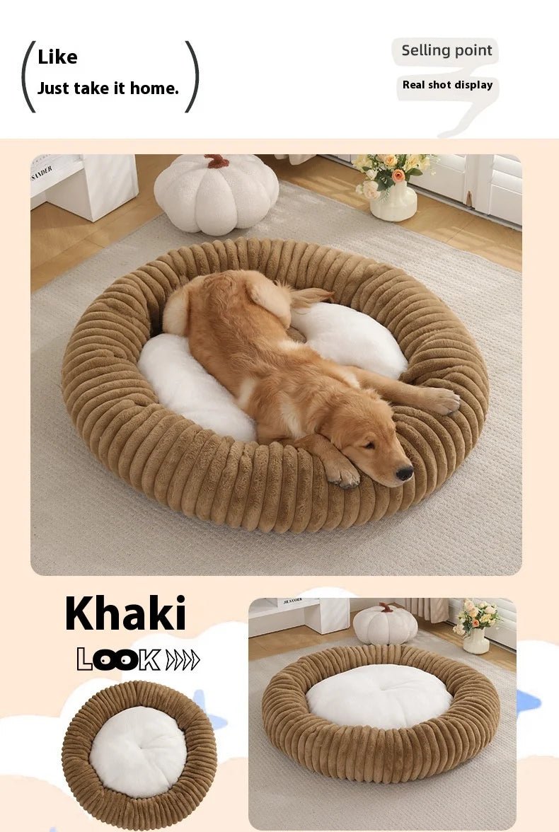 Spoil your pet with unparalleled comfort and style in the luxury plush donut bed where sophisticated design meets the ultimate in relaxation - Luxempirez