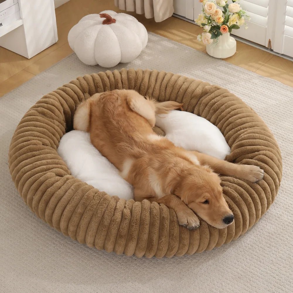 Spoil your pet with unparalleled comfort and style in the luxury plush donut bed where sophisticated design meets the ultimate in relaxation - Luxempirez