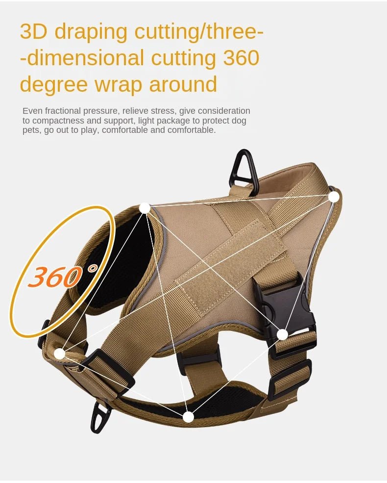 Style avec notre harnais exclusif pour chien d'assistance méticuleusement conçu pour les propriétaires d'animaux exigeants qui exigent le meilleur pour leurs compagnons à quatre pattes. Doté d'un design sophistiqué d'inspiration militaire - Luxempirez
