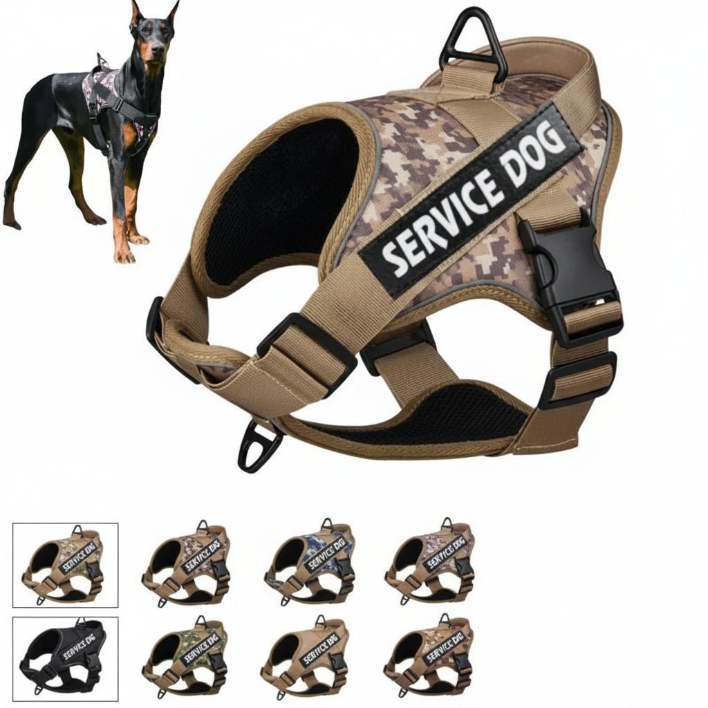 Style avec notre harnais exclusif pour chien d'assistance méticuleusement conçu pour les propriétaires d'animaux exigeants qui exigent le meilleur pour leurs compagnons à quatre pattes. Doté d'un design sophistiqué d'inspiration militaire - Luxempirez
