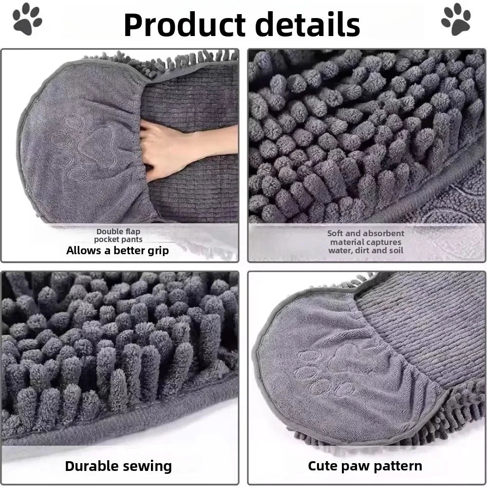 Super Absorbent Pet Bath Towel is a quick‑drying microfiber bathrobe towel that keeps dogs and cats warm, dry and comfortable after baths, swimming or rainy walks. - Luxempirez