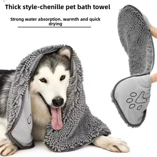 Super Absorbent Pet Bath Towel is a quick‑drying microfiber bathrobe towel that keeps dogs and cats warm, dry and comfortable after baths, swimming or rainy walks. - Luxempirez