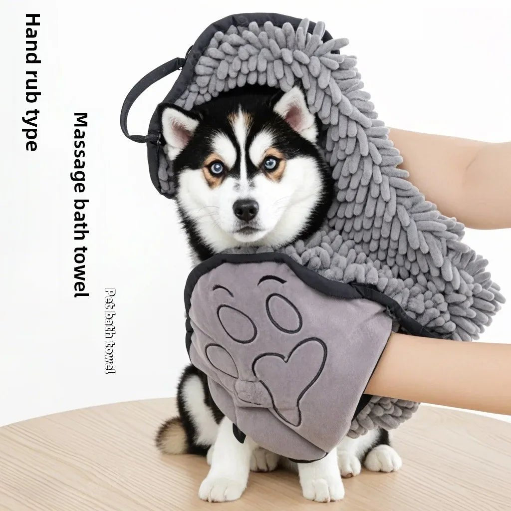 Super Absorbent Pet Bath Towel is a quick‑drying microfiber bathrobe towel that keeps dogs and cats warm, dry and comfortable after baths, swimming or rainy walks. - Luxempirez