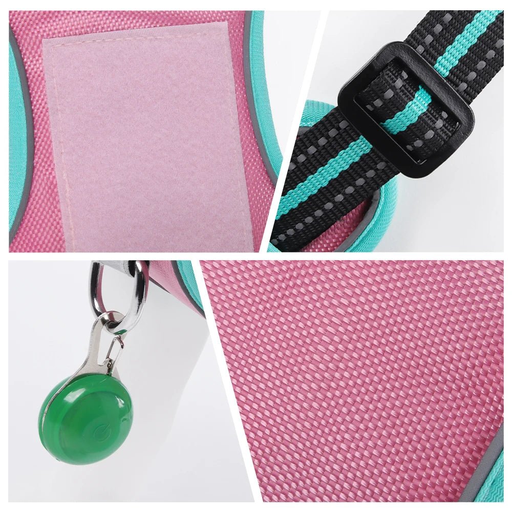 The harness features soft, breathable padding and adjustable straps to give your dog a custom, all - day - comfort fit. Reflective details improve visibility at night, while strong front and back leash clips help reduce pulling and give you better control. - Luxempirez