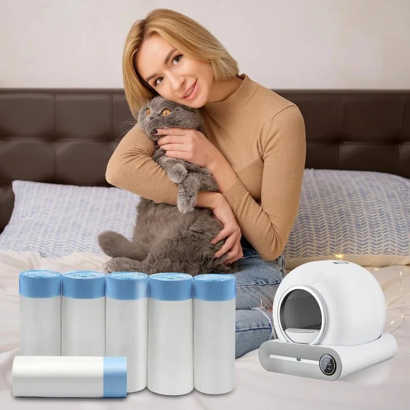 Les sacs à cordon robustes isolent les odeurs à l'intérieur du compartiment à déchets, ce qui rend le changement de litière rapide, hygiénique et sans intervention pour une maison plus fraîche chaque jour. - Luxempirez