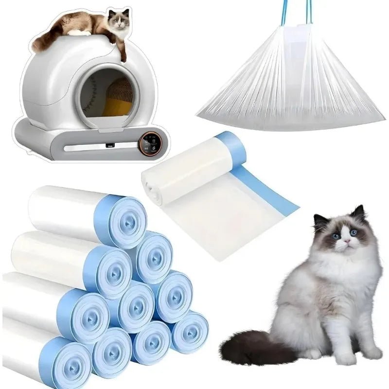 Les sacs à cordon robustes isolent les odeurs à l'intérieur du compartiment à déchets, ce qui rend le changement de litière rapide, hygiénique et sans intervention pour une maison plus fraîche chaque jour. - Luxempirez