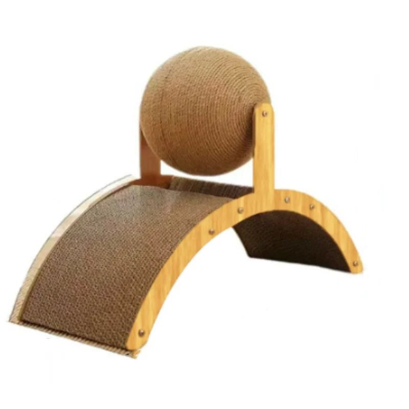 The natural sisal sphere and textured ramp satisfy your cat’s scratching instincts while protecting your furniture from damage. A sturdy solid - wood arch keeps the toy stable during active play, providing a safe, comfortable activity center for indoor. - Luxempirez