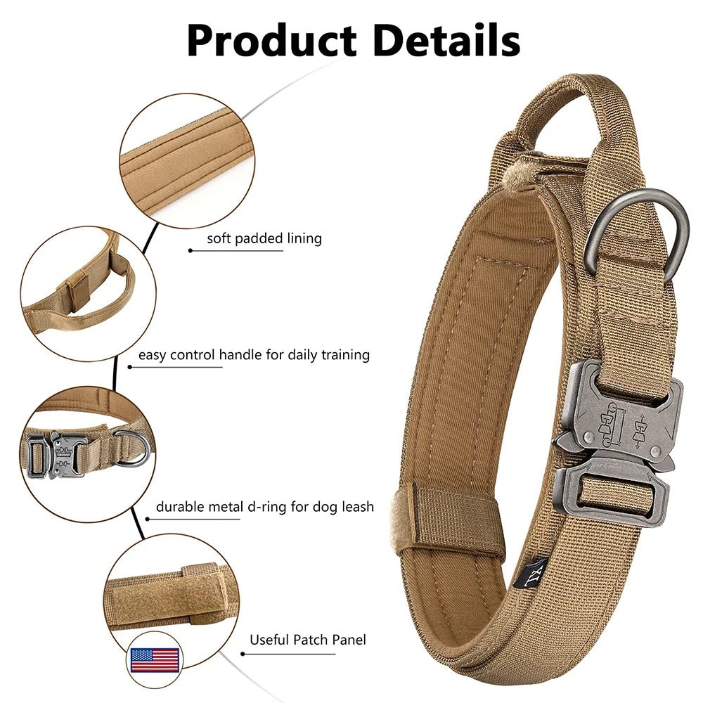 This military - style dog collar combines strength and comfort for your loyal companion. Crafted from premium, wear - resistant nylon with a secure metal buckle, it ensures stability during walks, training, or outdoor adventures - Luxempirez