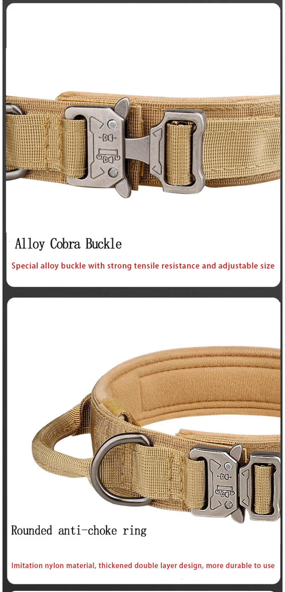 This military - style dog collar combines strength and comfort for your loyal companion. Crafted from premium, wear - resistant nylon with a secure metal buckle, it ensures stability during walks, training, or outdoor adventures. - Luxempirez