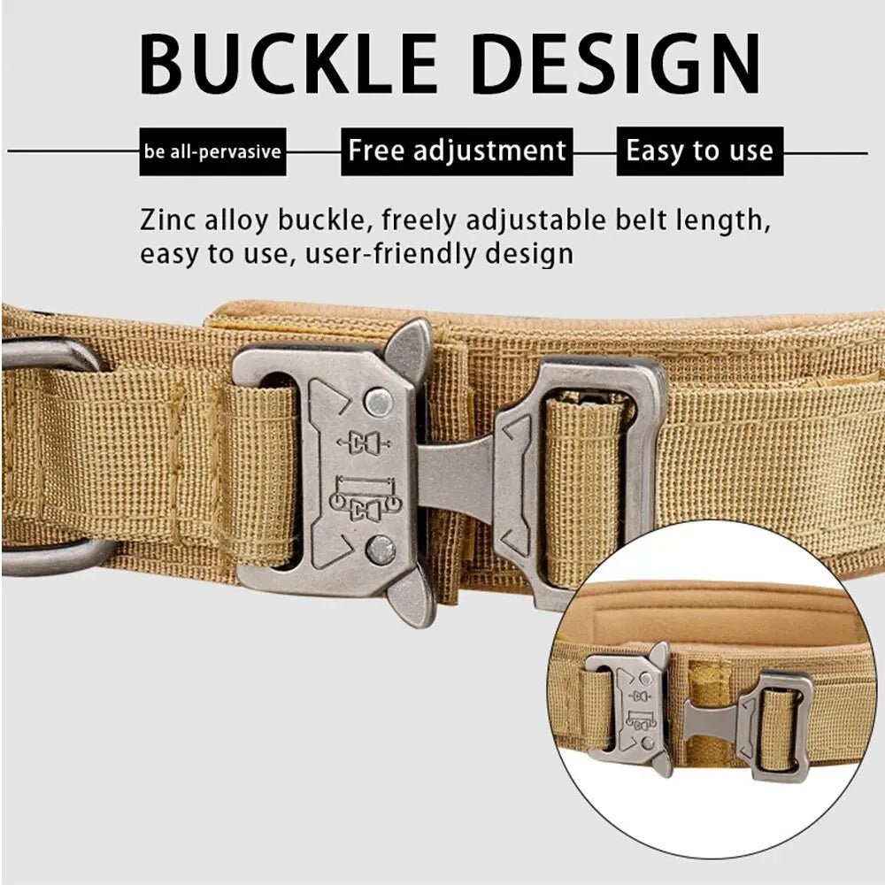 This military - style dog collar combines strength and comfort for your loyal companion. Crafted from premium, wear - resistant nylon with a secure metal buckle, it ensures stability during walks, training, or outdoor adventures. - Luxempirez