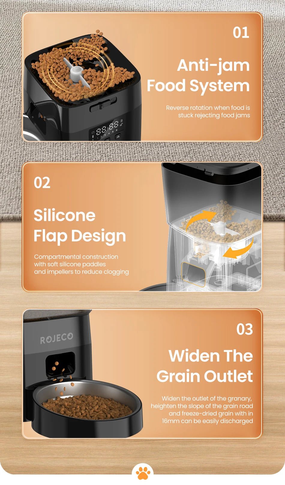 Cette élégante mangeoire automatique ROJECO apporte une touche de luxe high-tech à la routine quotidienne de votre chat, garantissant des repas parfaitement chronométrés même lorsque vous êtes absent. - Luxempirez