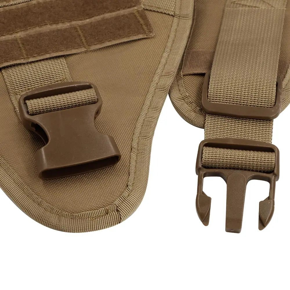 This tactical dog harness set is designed for maximum durability and comfort. Made from high - quality, tear - resistant materials, it features heavy - duty buckles and reinforced stitching to handle even the most active dogs. - Luxempirez