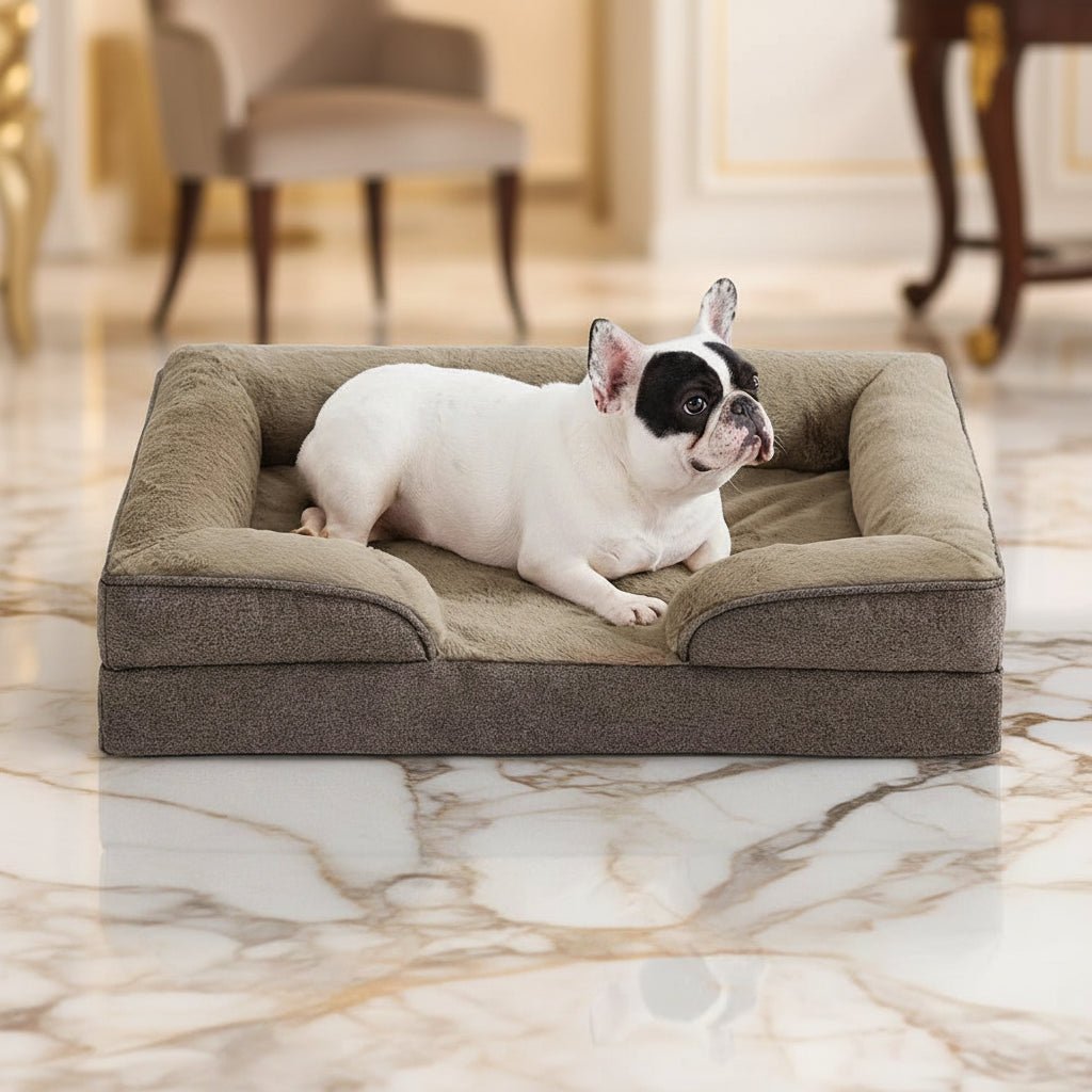 Treat your beloved companion to unmatched comfort with our Luxury Orthopedic Pet Bed. Crafted with premium, supportive materials, this elegant bed is designed to cradle your dog in plush perfection, providing optimal joint relief and deep relaxation. - Luxempirez