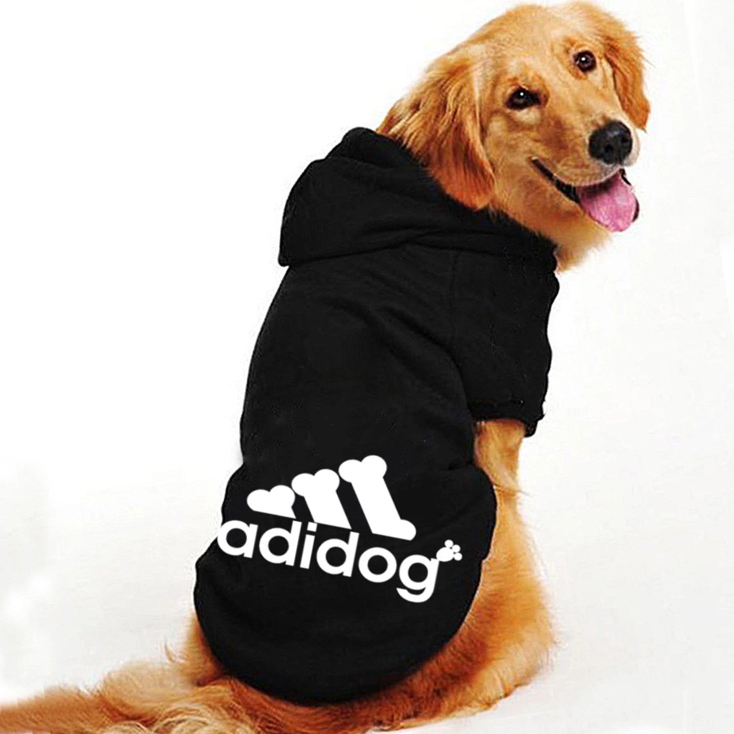 Turn playtime into a fashion statement with this iconic “Adidog” hoodie, created for dogs who love to move in style. The soft, cozy fabric and relaxed fit keep your pup warm and comfortable. - Luxempirez