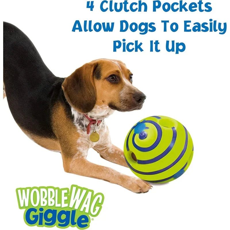 Wobble Wag Giggle Ball is an interactive dog toy that makes funny giggle sounds every time your dog nudges, rolls, or shakes it, keeping pups active, curious, and entertained for hours. - Luxempirez