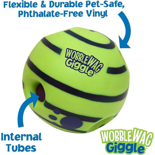 Wobble Wag Giggle Ball is an interactive dog toy that makes funny giggle sounds every time your dog nudges, rolls, or shakes it, keeping pups active, curious, and entertained for hours. - Luxempirez
