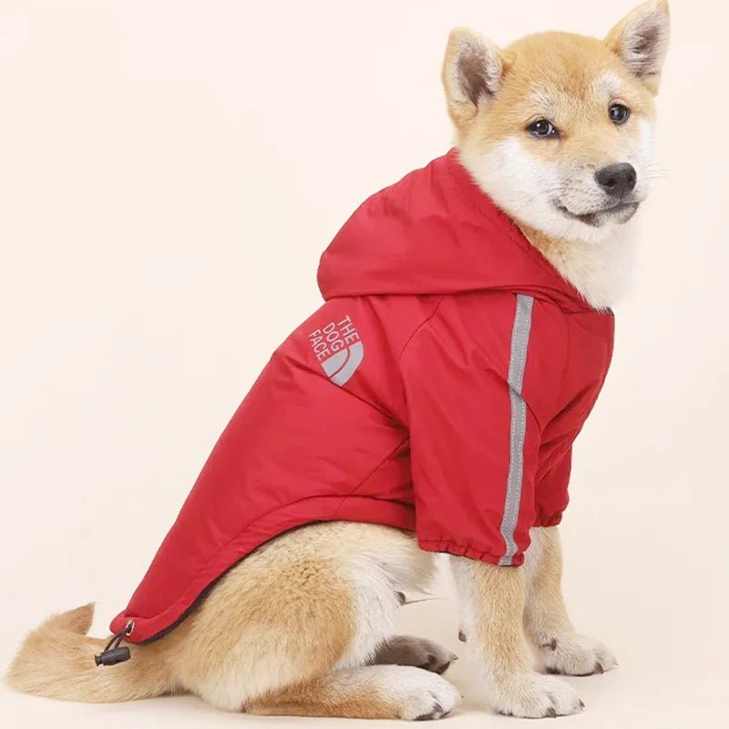 Wrap your adventurer in pure sophistication with this premium red hooded jacket, designed for dogs who explore in style. The sleek, sporty cut and reflective details bring a high‑end, urban look while enhancing visibility on evening walks. - Luxempirez