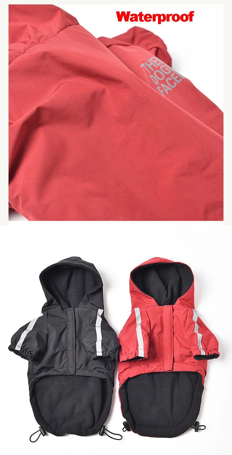 Wrap your adventurer in pure sophistication with this premium red hooded jacket, designed for dogs who explore in style. The sleek, sporty cut and reflective details bring a high‑end, urban look while enhancing visibility on evening walks. - Luxempirez