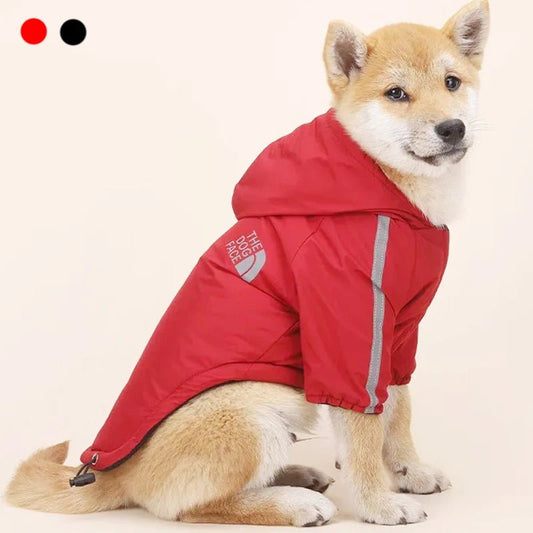 Wrap your adventurer in pure sophistication with this premium red hooded jacket, designed for dogs who explore in style. The sleek, sporty cut and reflective details bring a high‑end, urban look while enhancing visibility on evening walks. - Luxempirez