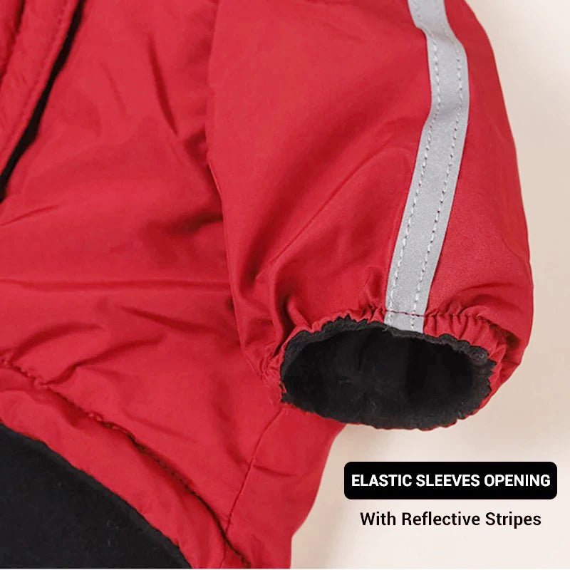 Wrap your adventurer in pure sophistication with this premium red hooded jacket, designed for dogs who explore in style. The sleek, sporty cut and reflective details bring a high‑end, urban look while enhancing visibility on evening walks. - Luxempirez
